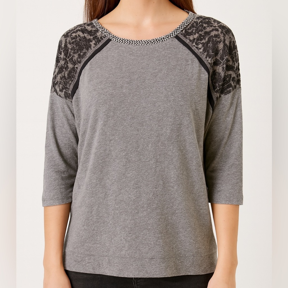 Maurices Gray and Black Patterned Long Sleeve Top